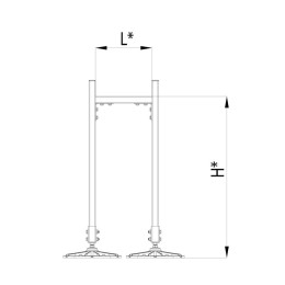 Конструкция опорная для горизонт. прямоугольн. воздуховодов и метал. лотков кабеленесущих систем TEC