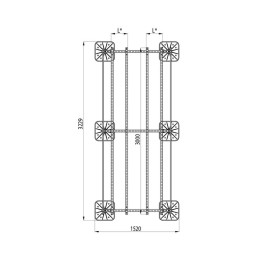 Конструкция опорная для установки оборудования TECHNORAPTOR FOOT 1200х3000 тип 2 KM-TR-F-SSEI-1200-3
