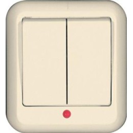 Выключатель 2-кл. ОП Прима 10А IP20 с индикацией сл. кость (опт. упак.) SchE VA5U-213-S