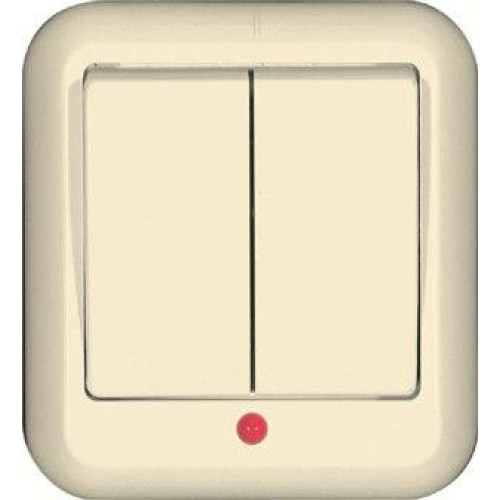 Выключатель 2-кл. ОП Прима 10А IP20 с индикацией сл. кость (опт. упак.) SchE VA5U-213-S