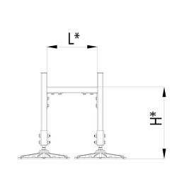 Конструкция опорная для горизонт. прямоугольн. воздуховодов и метал. лотков кабеленесущих систем TEC