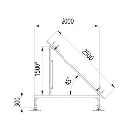 Конструкция опорная для установки нескольк. солнечн. панелей/коллекторов TECHNORAPTOR FOOT KM-TR-F-S