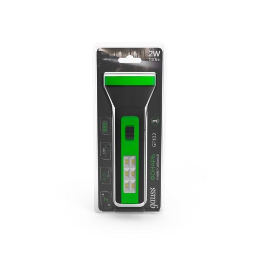 Фонарь ручной аккумуляторный GFL 2Вт 100лм IP3X аккум. Lead acid 250мА.ч GAUSS GF102