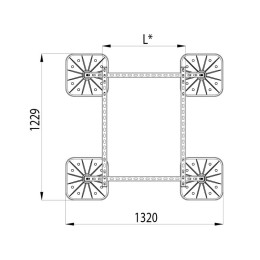 Конструкция опорная для установки оборудования TECHNORAPTOR FOOT 1000х1200 KM-TR-F-SSEI-1000-1200 КМ