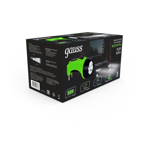 Фонарь ручной аккумуляторный GFL 60лм IP33 аккум. Lead acid 700мА.ч GAUSS GF105