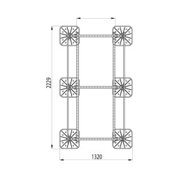 Конструкция опорная для установки оборудования TECHNORAPTOR FOOT 1000х2000 тип 2 KM-TR-F-SSEI-1000-2