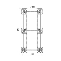 Конструкция опорная для установки оборудования TECHNORAPTOR FOOT 1000х2500 KM-TR-F-SSEI-1000-2500 КМ