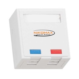 Розетка 2 порта кат.6 (класс E) 250МГц RJ45/8P8C FT-TOOL/110/KRONE T568A/B неэкран. со шторками бел.