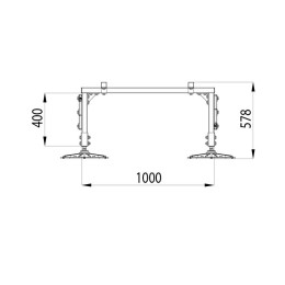 Конструкция опорная для установки оборудования TECHNORAPTOR FOOT 1000х3000 KM-TR-F-SSEI-1000-3000 КМ