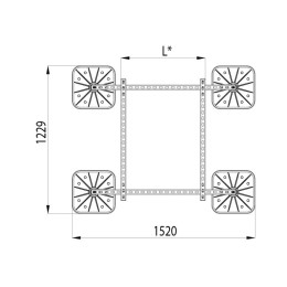 Конструкция опорная для установки оборудования TECHNORAPTOR FOOT 1200х1000 KM-TR-F-SSEI-1200-1000 КМ