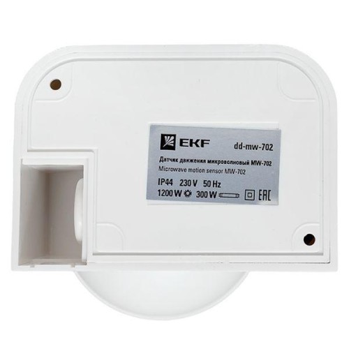 Датчик движения микроволновый MW-702 1200Вт 180град. до 15м IP44 бел. PROxima EKF dd-mw-702
