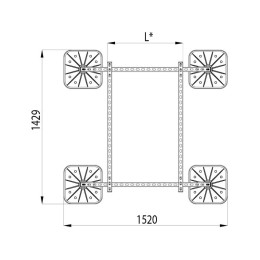 Конструкция опорная для установки оборудования TECHNORAPTOR FOOT 1200х1200 KM-TR-F-SSEI-1200-1200 КМ