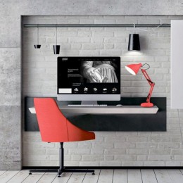 Светильник GTL 60Вт E27 струбцина и основание красн. GAUSS GT0034