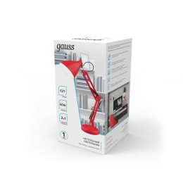 Светильник GTL 60Вт E27 струбцина и основание красн. GAUSS GT0034