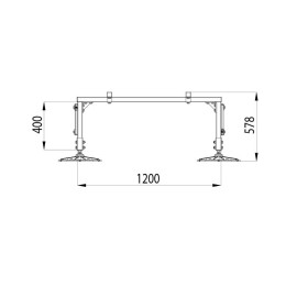 Конструкция опорная для установки оборудования TECHNORAPTOR FOOT 1200х2000 тип 1 KM-TR-F-SSEI-1200-2