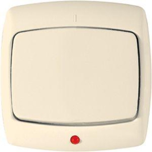 Выключатель 1-кл. СП Рондо 10А IP20 с индикацией сл. кость SchE VS1U-125-SI