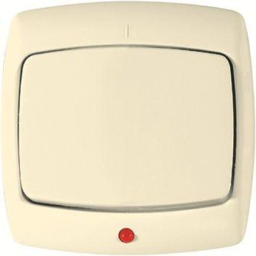 Выключатель 1-кл. СП Рондо 10А IP20 с индикацией сл. кость SchE VS1U-125-SI