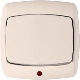 Выключатель 1-кл. СП Рондо 10А IP20 с индикацией сл. кость SchE VS1U-125-SI