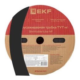 Трубка термоусадочная ТУТ нг 50/25 черн. (уп.50м) EKF tut-50-b