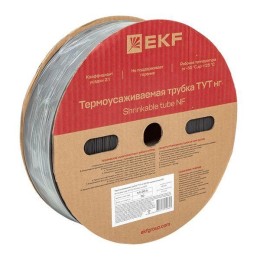 Трубка термоусадочная ТУТ нг 50/25 черн. (уп.50м) EKF tut-50-b
