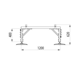 Конструкция опорная для установки оборудования TECHNORAPTOR FOOT 1200х3000 тип 3 KM-TR-F-SSEI-1200-3