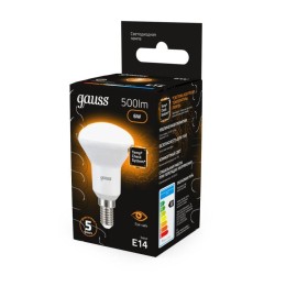 Лампа светодиодная Black 6Вт R50 рефлектор 3000К тепл. бел. E14 500лм GAUSS 106001106