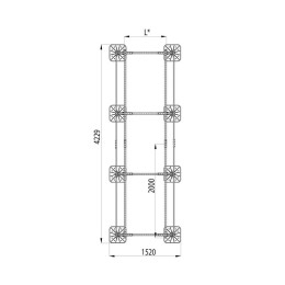 Конструкция опорная для установки оборудования TECHNORAPTOR FOOT 1200х4000 тип 1 KM-TR-F-SSEI-1200-4