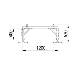 Конструкция опорная для установки оборудования TECHNORAPTOR FOOT 1200х5000 тип 1 KM-TR-F-SSEI-1200-5