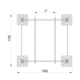 Конструкция опорная для установки оборудования TECHNORAPTOR FOOT 1500х1500 тип 1 KM-TR-F-SSEI-1500-1