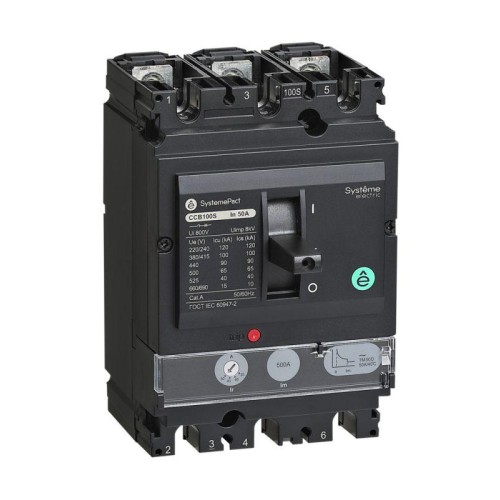 Выключатель автоматический SYSTEMEPACT CCB100 50кА 3P3D TMD50 рычаг SE SPC100N050L3DF
