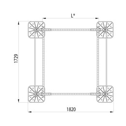 Конструкция опорная для установки оборудования TECHNORAPTOR FOOT 1500х1500 тип 2 KM-TR-F-SSEI-1500-1