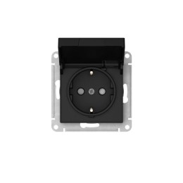 Розетка AtlasDesign 16А IP20 с заземл. защ. шторки с крышкой быстрозажим. клем. механизм карбон SE A