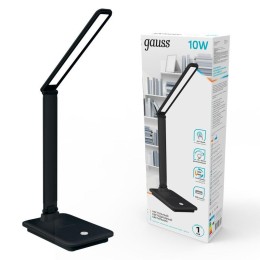 Светильник светодиодный настольный GTL 10Вт 3000-6000К 550лм 5В с USB-разъемом диммир. черн. GAUSS G