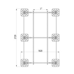 Конструкция опорная для установки оборудования TECHNORAPTOR FOOT 1500х2500 KM-TR-F-SSEI-1500-2500 КМ