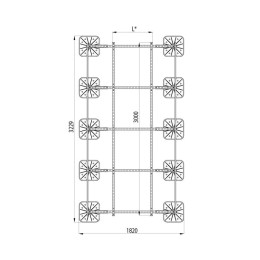 Конструкция опорная для установки оборудования TECHNORAPTOR FOOT 1500х3000 тип 3 KM-TR-F-SSEI-1500-3