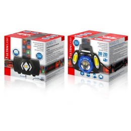 Фонарь аккумуляторный налобный E1334 3LED 4Вт фокус 4 режима аккум. 3.7В метал. син./черн. Ultraflas