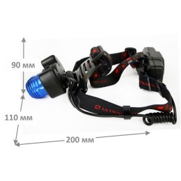 Фонарь аккумуляторный налобный E1334 3LED 4Вт фокус 4 режима аккум. 3.7В метал. син./черн. Ultraflas