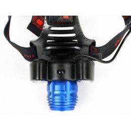 Фонарь аккумуляторный налобный E1334 3LED 4Вт фокус 4 режима аккум. 3.7В метал. син./черн. Ultraflas