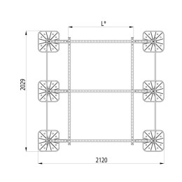 Конструкция опорная для установки оборудования TECHNORAPTOR FOOT 1800х1800 KM-TR-F-SSEI-1800-1800 КМ