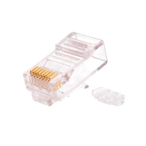 Коннектор RJ45/8P8C под витую пару кат.6 (класс E) 250МГц 50мкд универс. ножи неэкран. со вставкой (