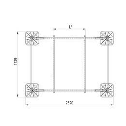 Конструкция опорная для установки оборудования TECHNORAPTOR FOOT 2000х1500 тип 2 KM-TR-F-SSEI-2000-1