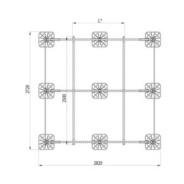 Конструкция опорная для установки оборудования TECHNORAPTOR FOOT 2500х2500 KM-TR-F-SSEI-2500-2500 КМ