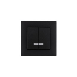 Выключатель 2-клав. с подсветкой Karea RIZZ STAR чер. Makel 88054023