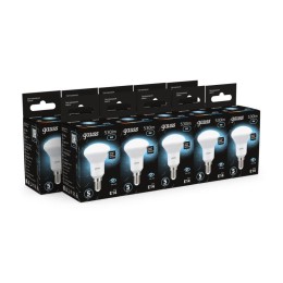 Лампа светодиодная Black 6Вт R50 рефлектор 4100К нейтр. бел. E14 530лм GAUSS 106001206