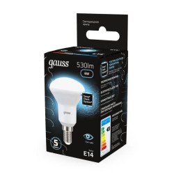Лампа светодиодная Black 6Вт R50 рефлектор 4100К нейтр. бел. E14 530лм GAUSS 106001206