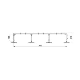 Конструкция опорная для установки оборудования TECHNORAPTOR FOOT 3000х1200 тип 1 KM-TR-F-SSEI-3000-1