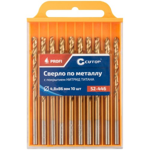Сверло по металлу Profi с титановым покрытием 4.8х86мм (уп.10шт) Cutop 52-446