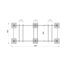 Конструкция опорная для установки оборудования TECHNORAPTOR FOOT 3000х1200 тип 2 KM-TR-F-SSEI-3000-1