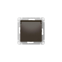Розетка AtlasDesign 16А IP20 с заземл. защ. шторки с крышкой быстрозажим. клем. механизм мокко SE AT