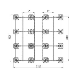 Конструкция опорная для установки оборудования TECHNORAPTOR FOOT 3000х3000 KM-TR-F-SSEI-3000-3000 КМ